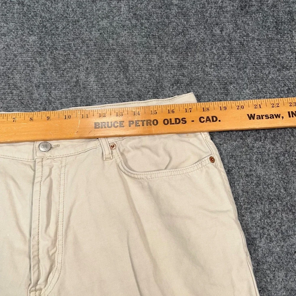 VTG Lucky Brand Dungarees Pants Mens 36x32 Baggy Made in USA Beige Utility Gorp